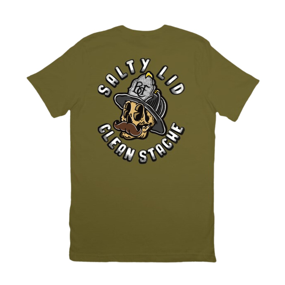 Salty Lid Clean Stache Tee (Olive Green)